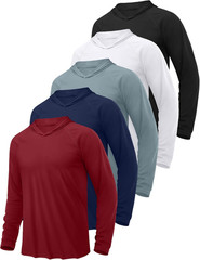 5 Pack Men’S Hoodies Sun Protection Fishing Shirts Moisture Wicking Athletic UPF