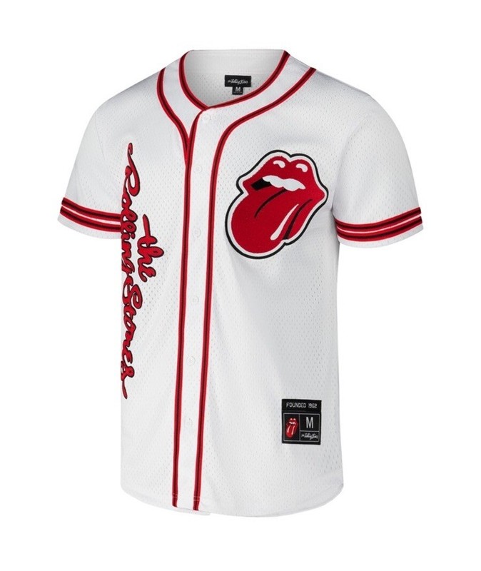 NEW NWT Men Fanatics Rolling Stones #62 White/Red Fashion Baseball Jersey Size S gallery