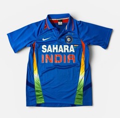 Nike mens M Medium Sahara India cricket blue polo performance shirt EUC