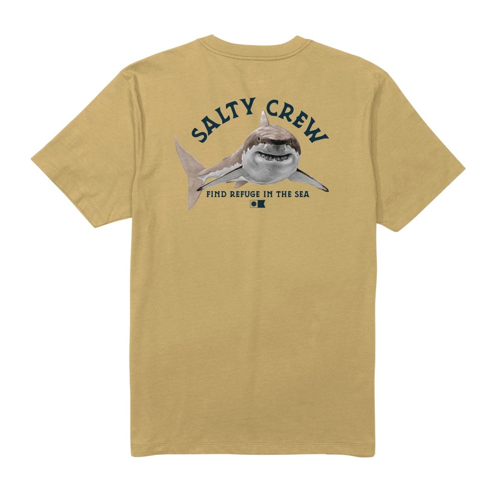 Salty Crew Lurking Short Sleeve Tee Men's Shirt, Mineral Yellow, Large