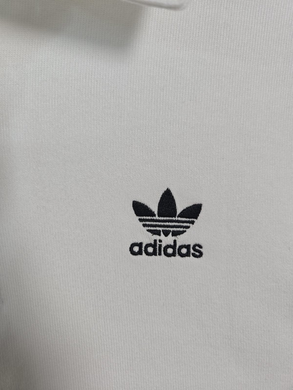 Adidas Rugby Polo Shirt XL Mens White Black Trefoil Logo Long Sleeve Originals gallery