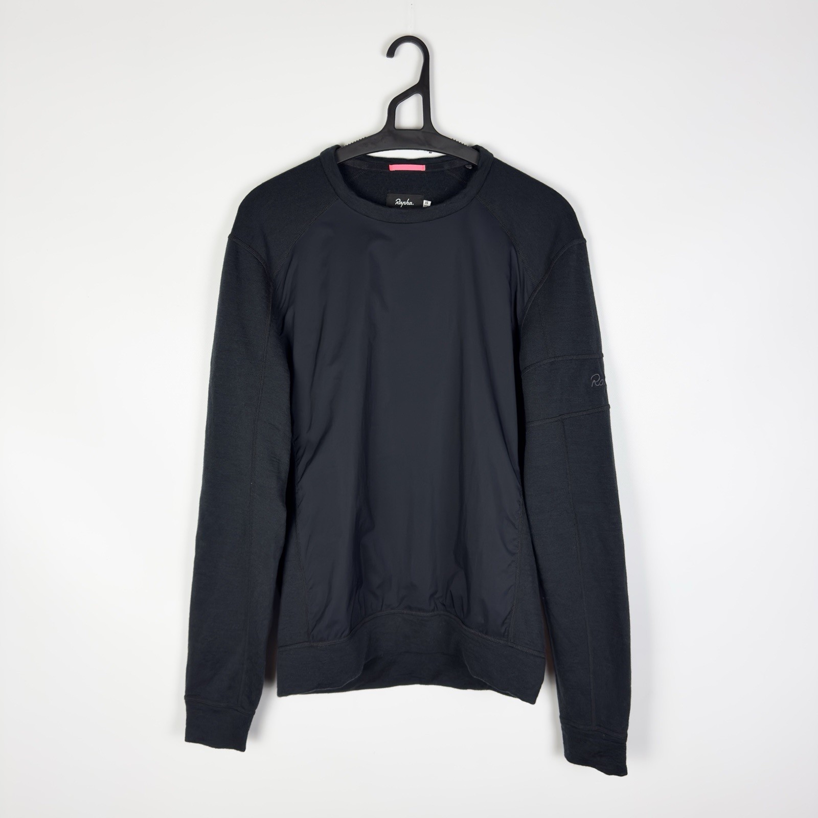 Rapha Merino Windblock Sweatshirt Pullover Wool Mens Black Cycling Wear Nylon XS gallery