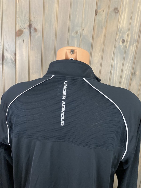 UNDER ARMOUR Black 1/2 Zip Sz Large Athletic RUN Pullover All Season Gear gallery