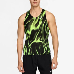 Nike Dri-Fit ADV Aeroswift Singlet AOP Black/ Volt Men’s Size S HV2643-702