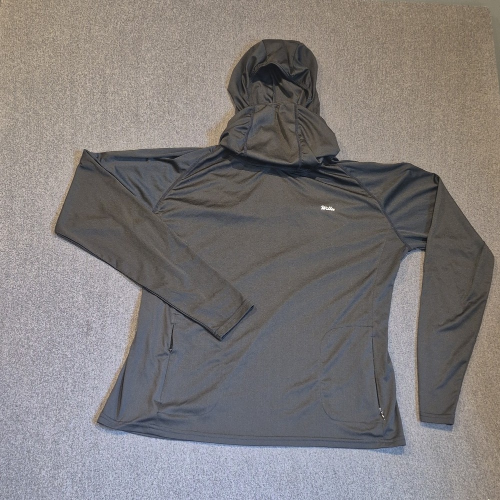 Willit Men's Black Pullover Hoodie L Polyester Long Sleeve Zippered Pockets