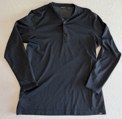 Adidas Adicross Tech Henley Mens Size XL Black Snap Button T-Shirt Stretch