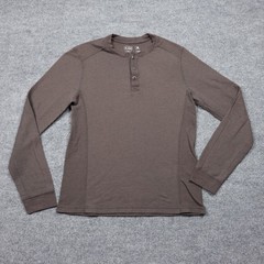 Triple Aught Design Shirt Mens Medium Brown Thermal Henley Base Layer T00657