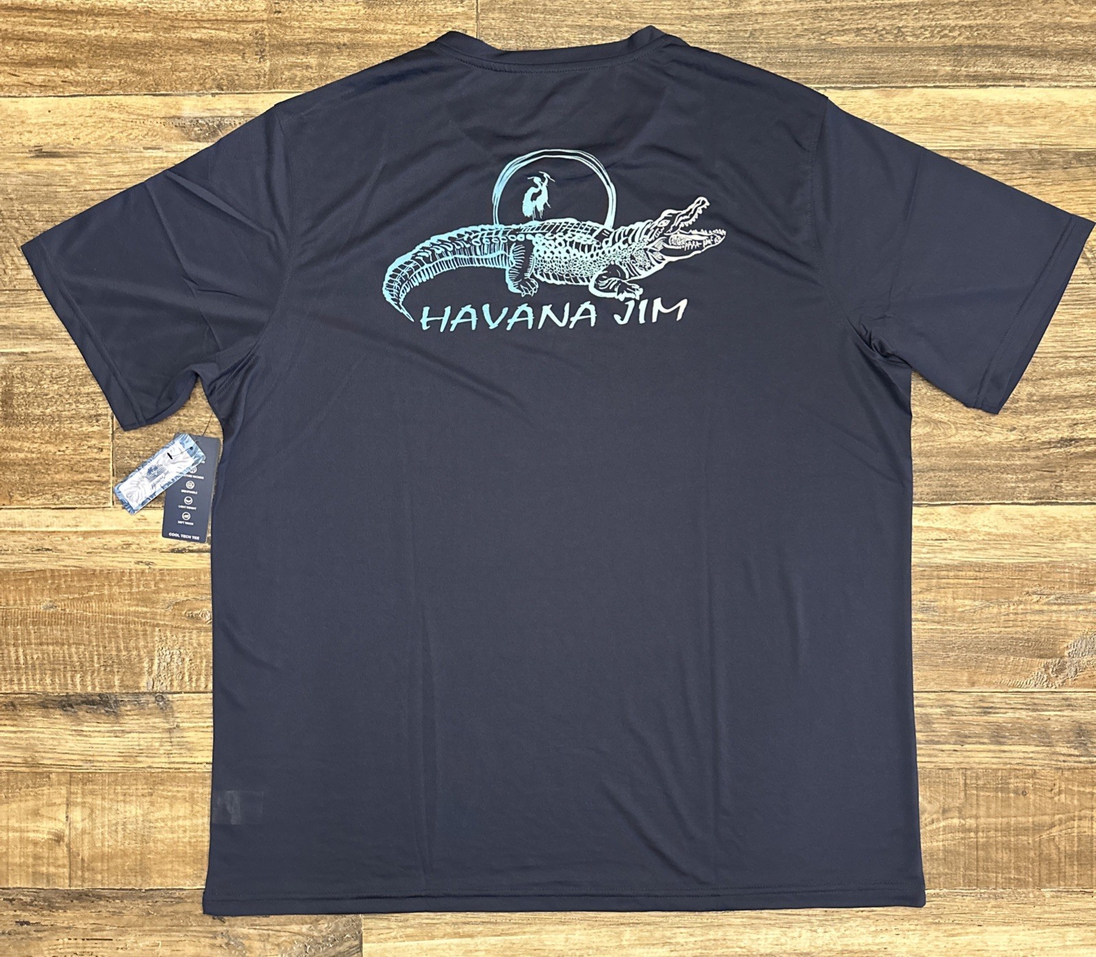 HAVANA JIM Cool Tech Tee Shirt Alligator UPF Men’s XL Navy Blue Peacoat NEW gallery
