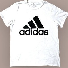 Adidas Amplifier Crewneck Logo T-Shirt in White/ Black Men’s S