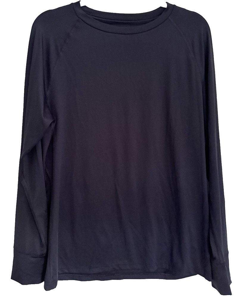 LANDS' END Base Layer Performance Long Sleeve Shirt -Men's Size Medium Navy Blue
