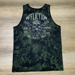 Affliction Men’s Tank Top Warrior Spirit Chris Kyle Green Size Large Americana