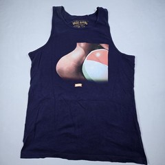 AKOO Brand Navy Blue Tank Top Graphic Print Womens Body w Beachball Mens XL