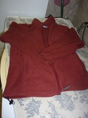 Mens Columbia Rust Color Long Sleeve Zip Up Fleece Shirt Size L