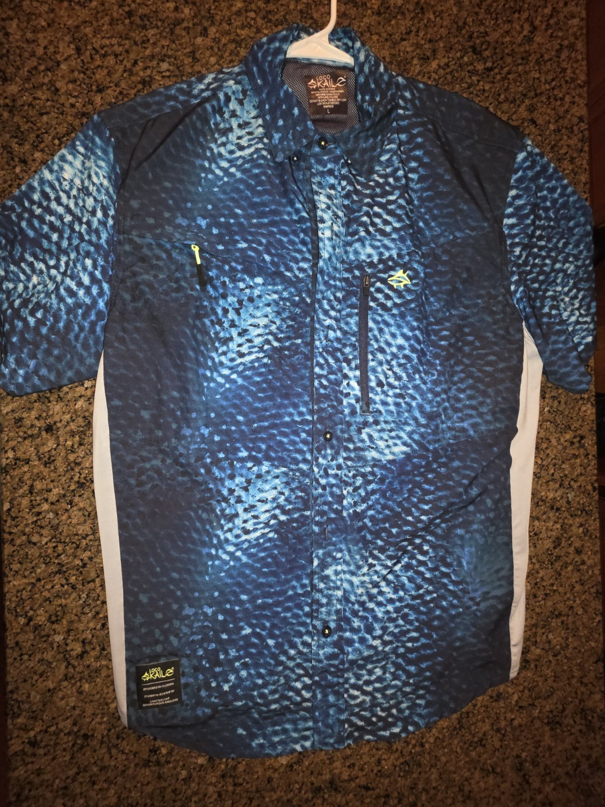 Loco Kaile Shirt L Button Up Zip Pockets Vented Lightweight Fishing Boating gallery