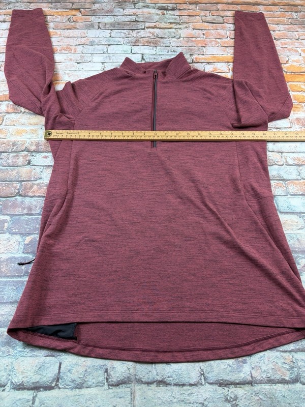 Lululemon Surge Shirt Mens M Pullover Warm Golf Running Hiking Maroon 1/4 Zip gallery
