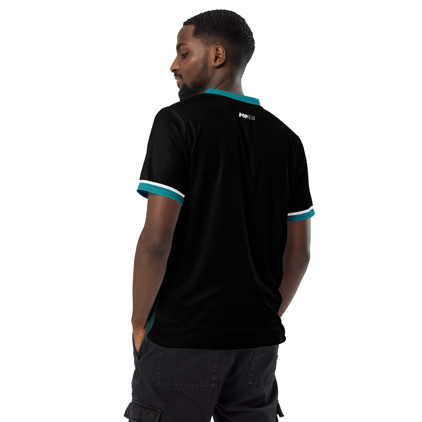 Men's Eastern Blue Pattern Recycled PopFelix Designer Sports Nightclub Jersey gallery