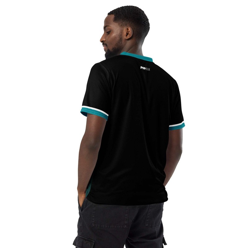 Men's Eastern Blue Pattern Recycled PopFelix Designer Sports Nightclub Jersey gallery