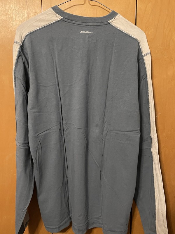 EDDIE BAUER TRAVEX SPORT LOOKOUT ACTIVEWEAR LONG SLEEVE BLUE GRAY T-SHIRT SMALL gallery