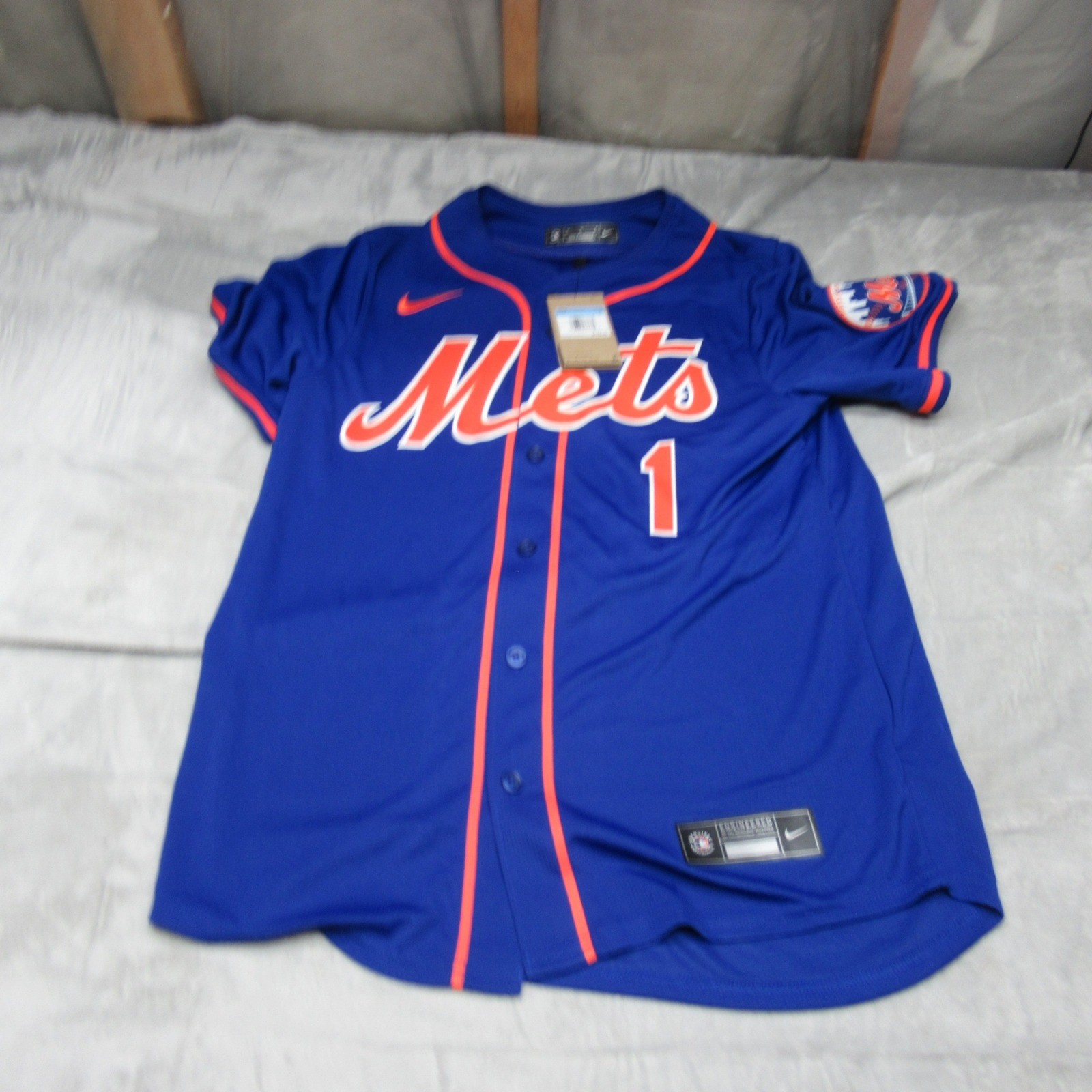 New York Mets Jersey Mens Medium Nike MLB Blue McNeil 1 Baseball Mesh $175 NEW gallery