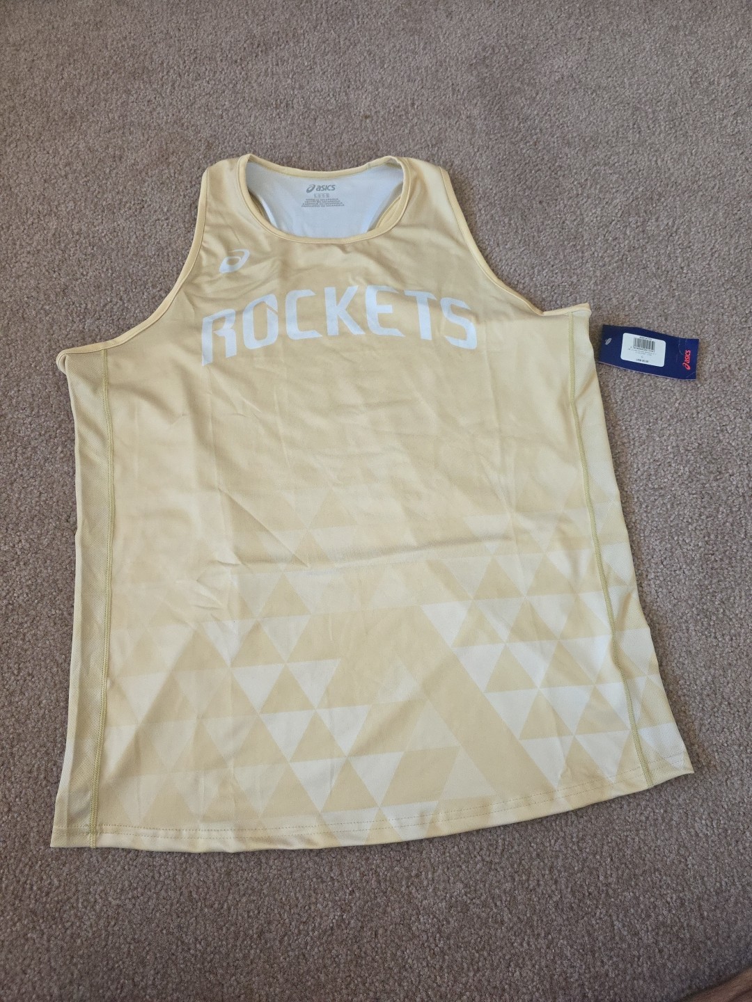 ASICS Mens Rockets Tank Top, Yellow, Large, Sub Run Singlet Color 106, NWT gallery