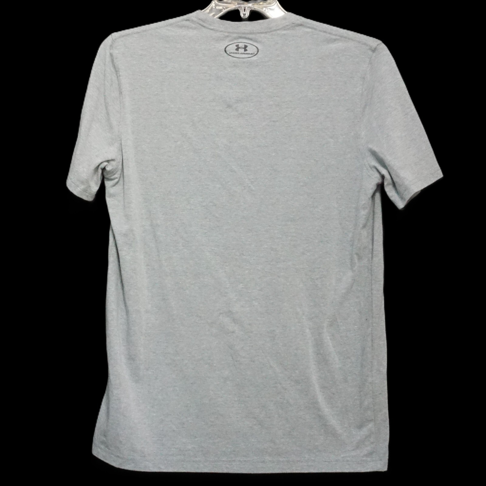 Under Armour Heat Gear Gray Fragmented Green and Blue Logo Athletic Tee Men’s Sm gallery