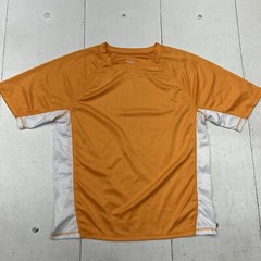 K ANU Orange White Contrast Short Sleeve Athletic Activewear Shirt Men’s Size L