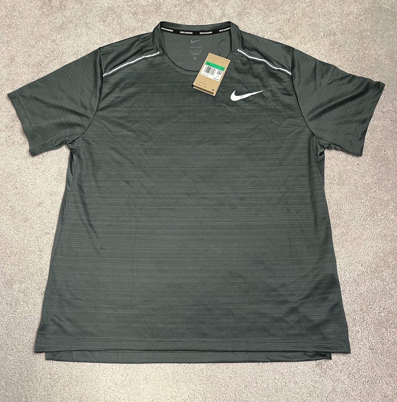 Nike Dri-Fit Gym Shirt Reflective Running AJ7565-328 Men’s XL Pine Green gallery