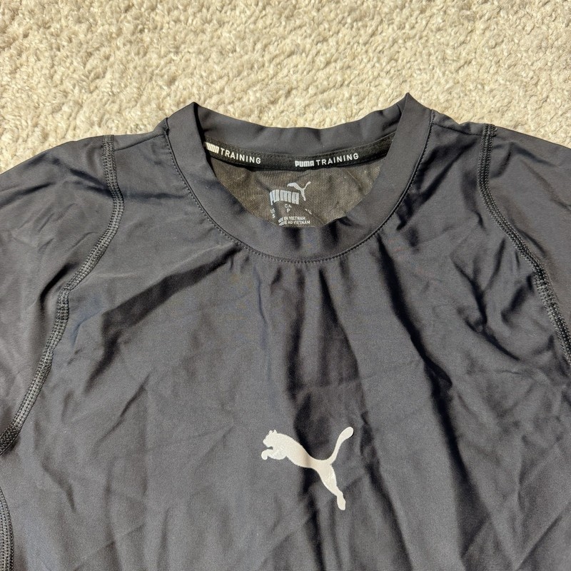 Puma Training Long Sleeve Compression Shirt Mens Small Black Stretch Performance gallery