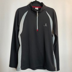 Alo Cool Fit Long Sleeve Zip Henley Ebroidered Paddle Boarder Size L