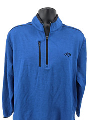 Callaway Golf Pullover Large Blue Pocket Thermal Long Sleeve Active Men