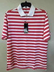 Adidas Golf Polo Collar Men Shirt Red White Stripe(SP3008F2)SIZE MEDIUM NWT $50