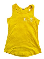 Team GB Fitness First Neon Yellow Athletic Running Tank Top Vest UK S