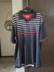 Russell Dri-Power 360 Mens Polo Training Fit Moisture Wicking Striped XL