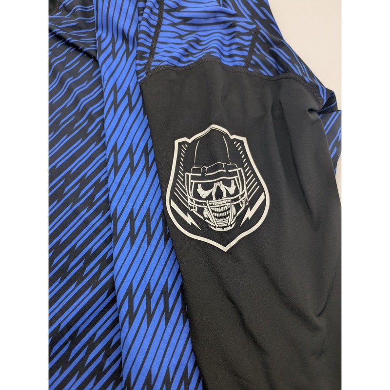 The Nike Pro Combat Compression Shirt XL Black Blue Dri-FIT Skull Graphic gallery