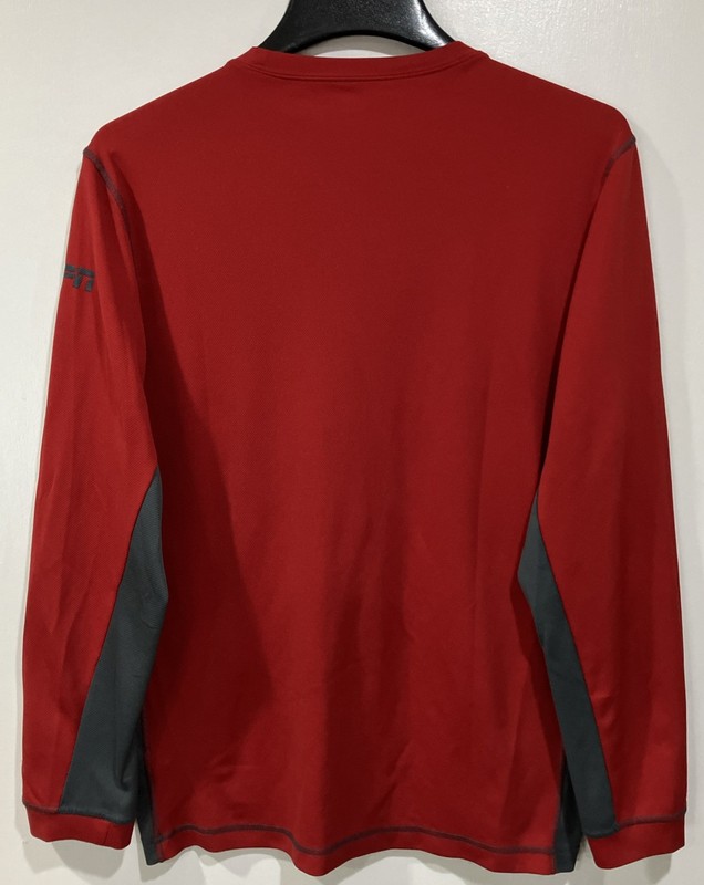 Men's Alo Coolfit Pullover Red Gray Long Sleeve Base Layer Size Large ESPN Logo gallery