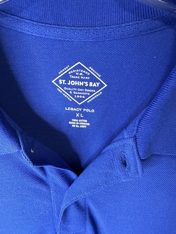 Mens Shirt St John's Bay Legacy Polo Performance Short Sleeve Collared Size XL gallery