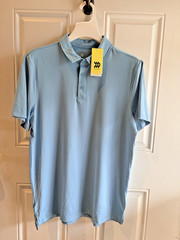 All In Motion Jersey Polo Moisture Wicking – Light Blue – Men’s Size M