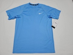 NIKE Mens Essential Hydroguard Swim T-Shirt Blue UPF 40+ NESSA586-438