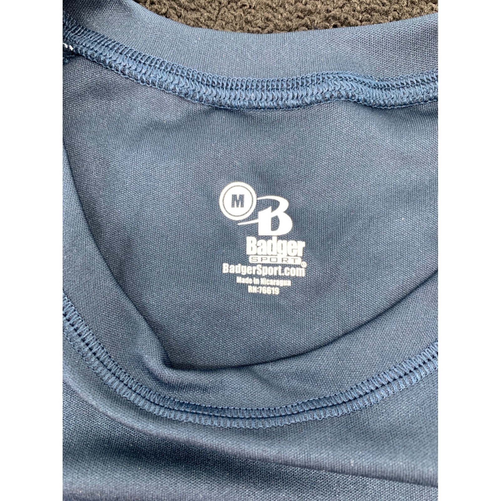 Badger Sportswear Mens Medium Blue Gray Heather Raglan Athletic T Shirt gallery