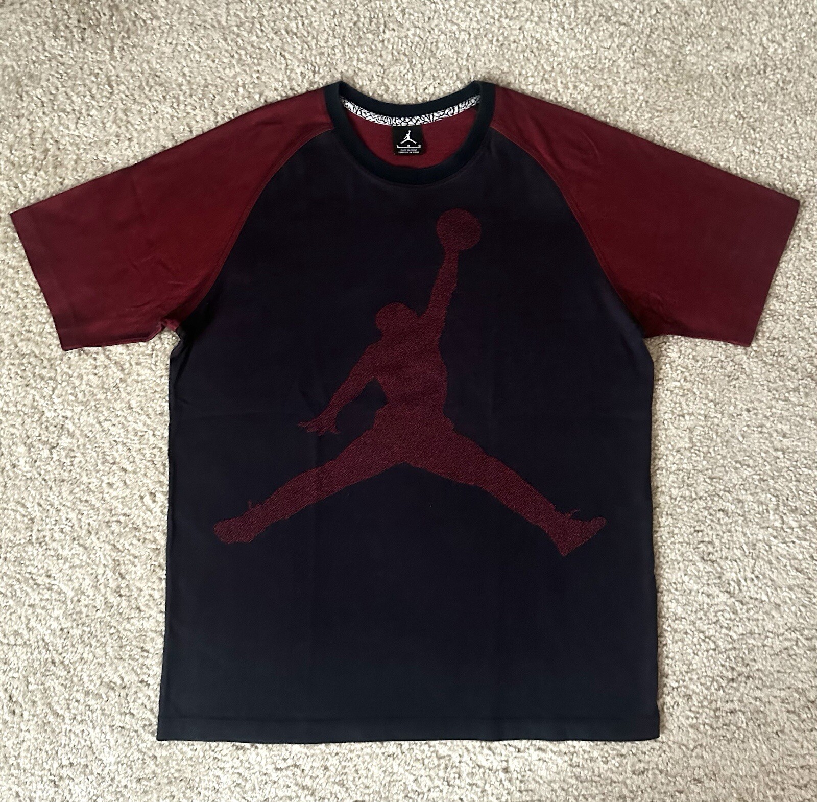 Men's AIR JORDAN JUMPMAN Black/Red Graphic T-shirt Large gallery