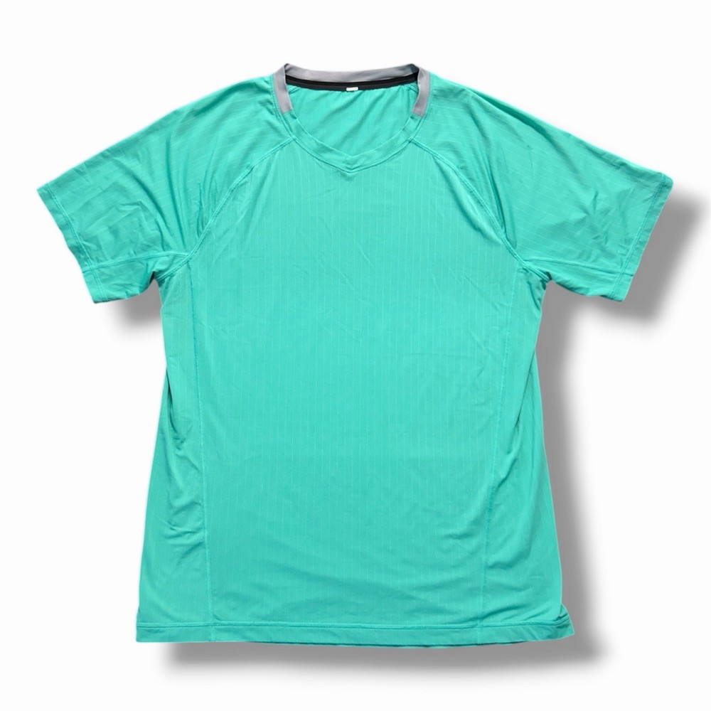 Lululemon Men's Teal Green Short Sleeve Stretch athletic shirt Size XL