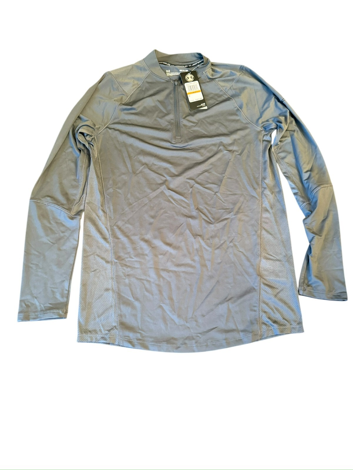 Under Armour Mens Shirt Small Gray Long Sleeve Loose Fit MK1 1/4 Zip NEW 1306430 gallery