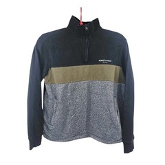 Kenneth Cole New York Large Color Block Mock Neck 1/4 Zip Pullover