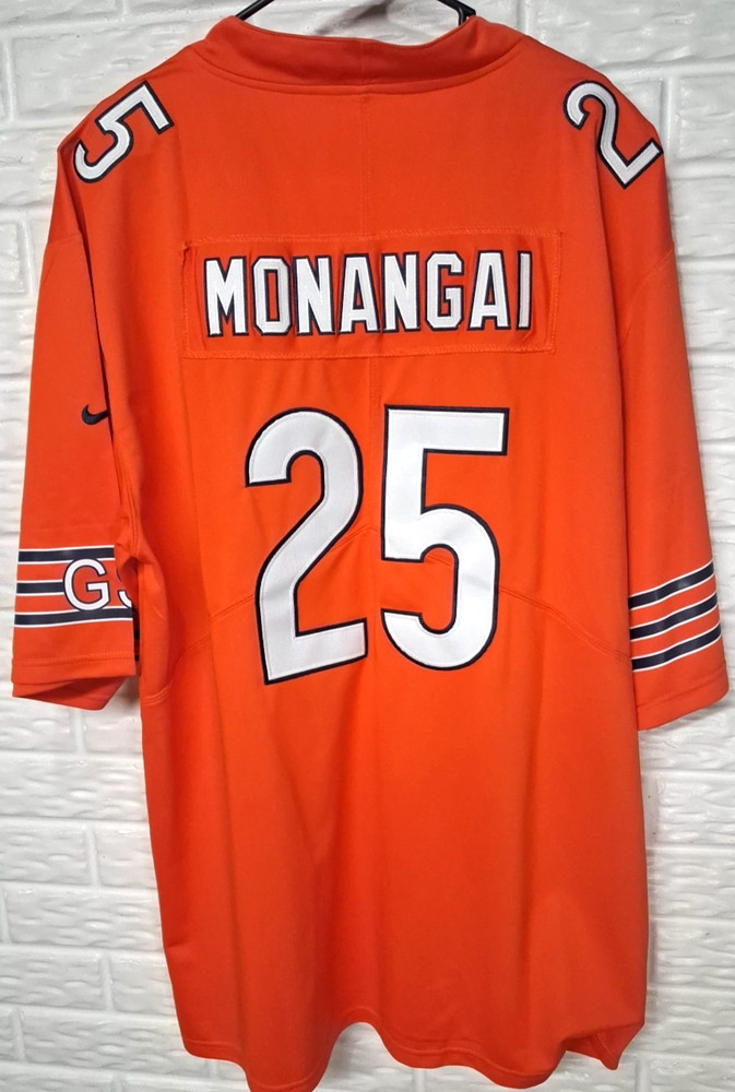 Kyle Monangai #25 Chicago Bears ORANGE Stitched Football Jersey 3XL "DA BEARS!!"