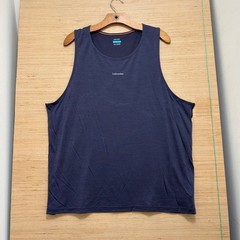 Icebreaker 125 Cool-Lite Mens XL Navy Blue Merino Blend Mesh Tank Top Running