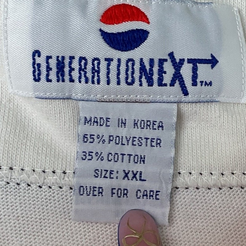 Vintage Generation Next Mens XXL Pepsi Logo Short Sleeve White Jersey gallery