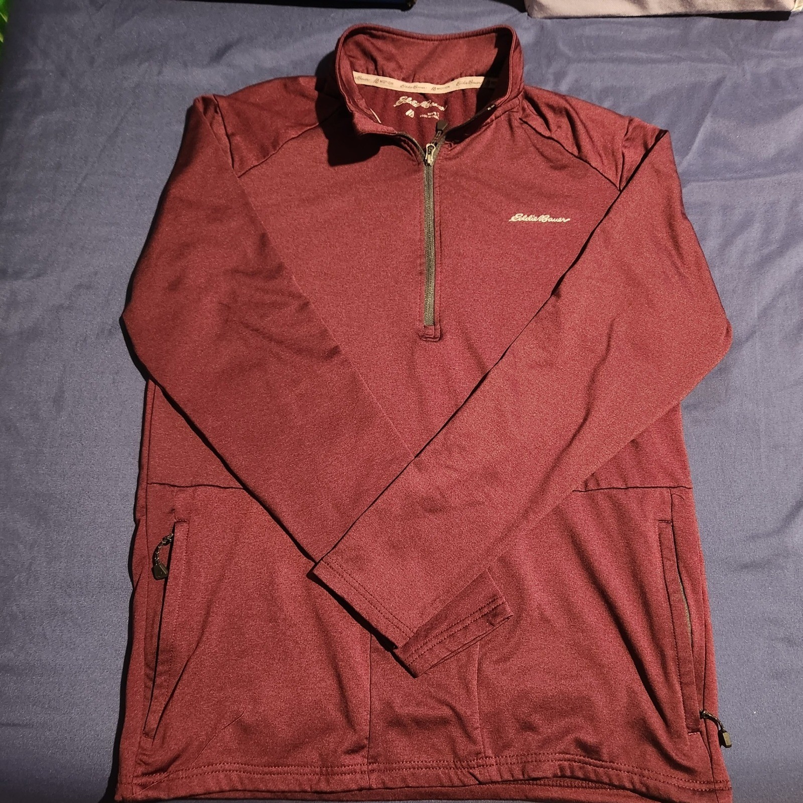 Eddie Bauer Motion Pullover Half Zip FreeDry Athletic Top Mens S gallery