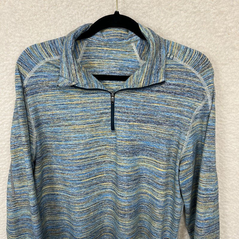 Lululemon Surge Long Sleeve Shirt Men’s No Size Tag Space Dye Blue Athletic gallery