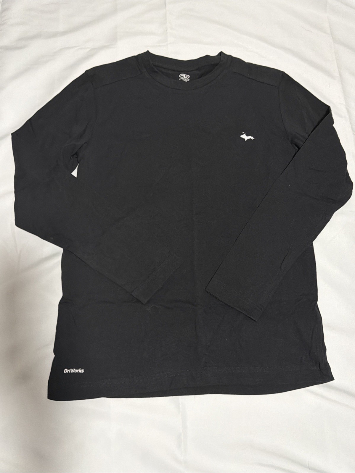 Athletic Works DriWorks Long Sleeve Black Shirt UP Logo MI Sz S Mens New gallery
