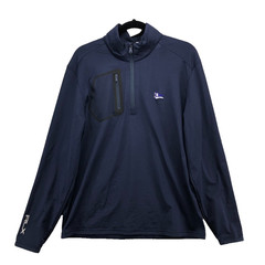 RLX Ralph Lauren 1/4 Zip Pullover Mens Medium Blue Fleece Beverly Country Club
